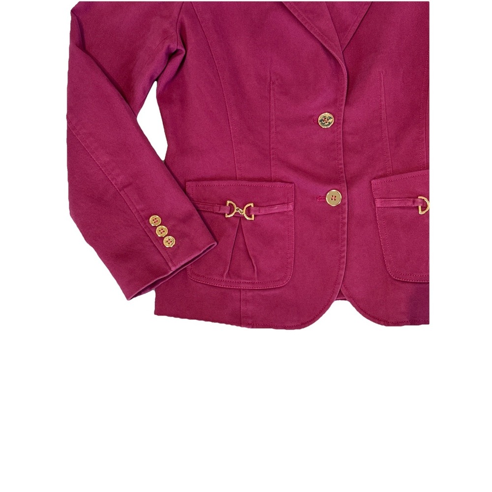 Women's Doncaster Sport Lined Equestrian Jacket Blazer Fuchsia Denim Size 6 - Picture 4 of 7